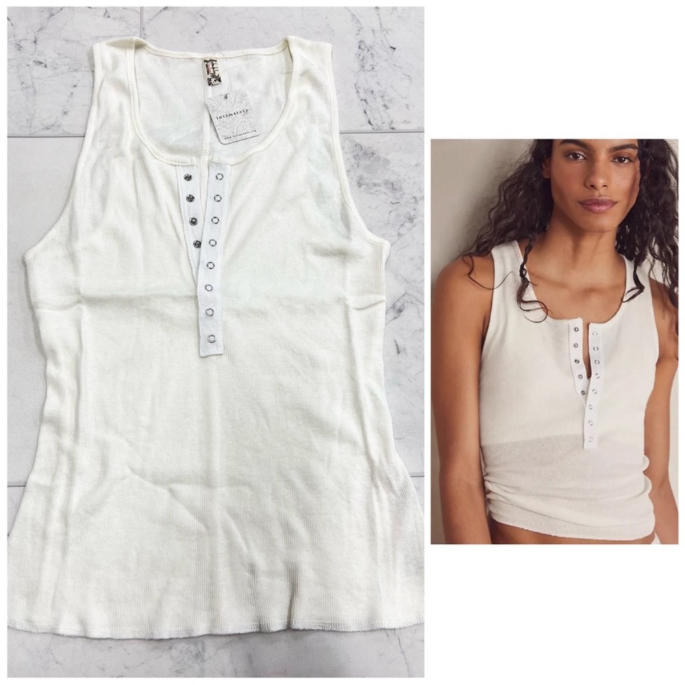NWOT Free People Intimately Laid Back Tank in Optic White Size XS